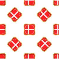 Pattern cookie with flag country Denmark in tasty biscuit vector