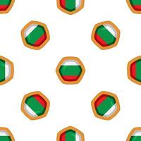 Pattern cookie with flag country Bulgaria in tasty biscuit vector