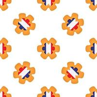 Pattern cookie with flag country France in tasty biscuit vector