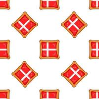 Pattern cookie with flag country Denmark in tasty biscuit vector
