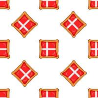 Pattern cookie with flag country Denmark in tasty biscuit vector