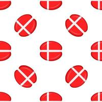 Pattern cookie with flag country Denmark in tasty biscuit vector