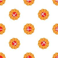 Pattern cookie with flag country Denmark in tasty biscuit vector
