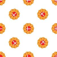 Pattern cookie with flag country Denmark in tasty biscuit vector