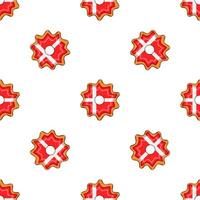 Pattern cookie with flag country Denmark in tasty biscuit vector