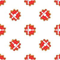 Pattern cookie with flag country Denmark in tasty biscuit vector