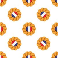 Pattern cookie with flag country France in tasty biscuit vector