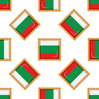 modelo Galleta con bandera país Bulgaria en sabroso galleta vector