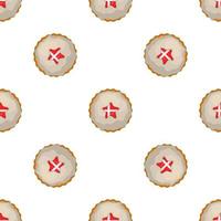 Pattern cookie with flag country Denmark in tasty biscuit vector