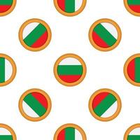 Pattern cookie with flag country Bulgaria in tasty biscuit vector