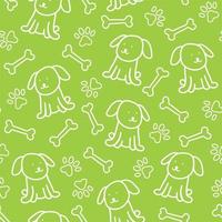 Graphic doodle seamless pattern with puppy and pet's elements. Decorative seamless pattern with cute little dogs vector