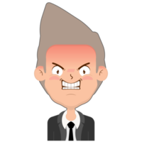 business man angry face cartoon cute png