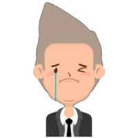 business man crying and scared face cartoon cute png