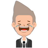 business man laughing face cartoon cute png