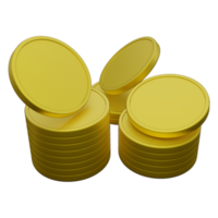 3d illustration of a gold coin png