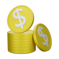 3d illustration de une or pièce de monnaie png