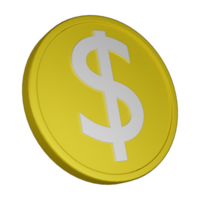 3d illustration de une or pièce de monnaie png