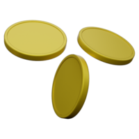 3d ilustración de un oro moneda png