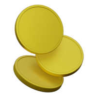 3d ilustração do uma ouro moeda png