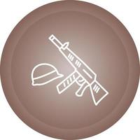 Gun and Helmet Vector Icon