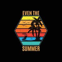 summer day beach vector typography design