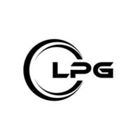 LPG letter logo design in illustration. Vector logo, calligraphy designs for logo, Poster, Invitation, etc.