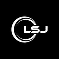 LSJ letter logo design in illustration. Vector logo, calligraphy designs for logo, Poster, Invitation, etc.