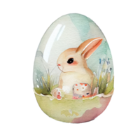 easter bunny watercolor flowers. AI Generated png