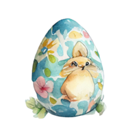 Ostern Hase Aquarell Blumen. ai generiert png