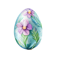 watercolor easter egg flowers, AI Generated png