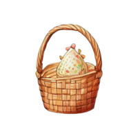 vime cesta com Páscoa ovos flores ai gerado png