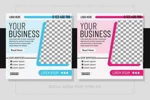 Colorful business media post vector