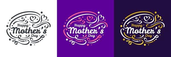Happy Mother's Day Lettering. Can be Used for Greeting Card, Poster, Banner, or T Shirt Design vector