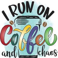 corro con café y caos vector