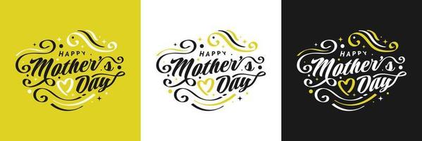 Happy Mother's Day Lettering. Can be Used for Greeting Card, Poster, Banner, or T Shirt Design vector