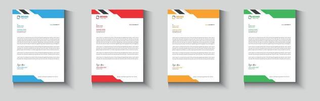 Creative Letterhead, Corporate Letterhead, Modern Letterhead, Business Letterhead Template Design With Various Colors For Project. vector