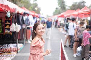 Luang Prabang Laos  February 25 , 2023 Colorful night market near the Royal Palace Museum photo