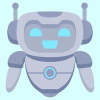 Robot vector illustration. Simple robot character with flat style. Clip art robot for graphic resource of technology, futuristic, computer, cyber and science. Chat bot character