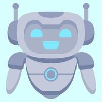 Robot vector illustration. Simple robot character with flat style. Clip art robot for graphic resource of technology, futuristic, computer, cyber and science. Chat bot character