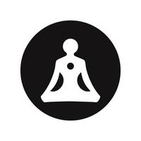 yoga icono, logo en blanco antecedentes vector