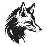 Fox Face, Silhouettes Fox Face SVG, black and white Fox vector