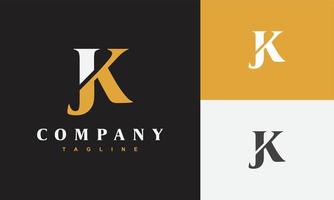 lujo monograma letra jk logo vector