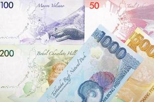 filipino dinero - nuevo serie de billetes - marcha atrás lado foto