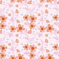 Blooming flowers on sweet pink color background. vector