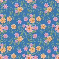 Colorful flowers design in seamless pattern. vector