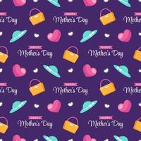 Happy Mother Day Seamless Pattern Design in Element Decoration Template Hand Drawn Cartoon Flat Illustration vector