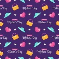 Happy Mother Day Seamless Pattern Design in Element Decoration Template Hand Drawn Cartoon Flat Illustration vector