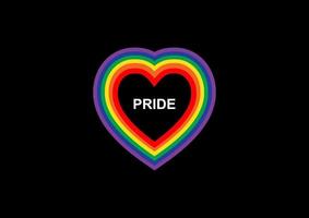 Rainbow heart shape.Pride month.  Vector illustration.