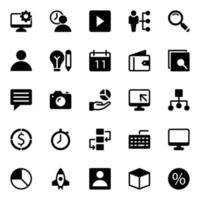 Glyph icons for Project management. vector