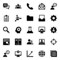 Glyph icons for Project management. vector